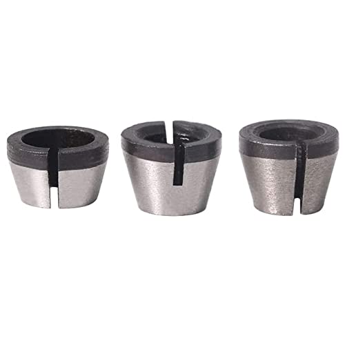 Treki Portabrocas para Fresadora 3 Piezas Fresadora Adaptador de Mandril para Carpintería Máquina de Grabado y Fresadora de Madera Recorte Cortador Chuck 6mm /6.35mm /8mm
