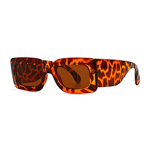 Image of laureles /Square Snakeskin Pattern Rectangle Sunglasses Men Women Vintage Fluorescent Green Shade Glasses