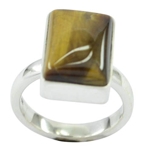Bague grand cadeau naturel marron en argent massif RIYO