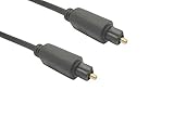 Câble souple Linéaire VR90G Cable audio numérique Toslink EIAJ Male / Male sur fibre optique pour amplificateur home-cinéma, chaîne Hi-Fi, lecteur DVD et Blu-ray, barre de son, box TV (Freebox, SFR, Bouygues, Orange), console de jeux (PS4, Xbox one) etc. 5m