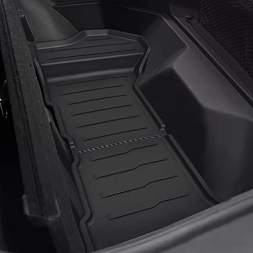Beegrow Front Trunk Mats For Rivian R1T Accessories 2022 2023, All-Weather Tpe Front Cargo Liners Custom Fit R1T (2Pcs, Frunk Upper Mat+Lower Mat) #TOP2
