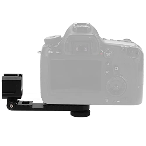 Image of Triple Cold Shoe Bracket, Phone Mount Exten Bar, 180 y Mount Plate with 1 /4 Inch S Holes, C lizer Accessory for DSLR Cs and Video Equipment
