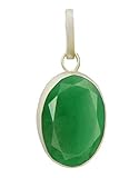Arwacraft ® Natural Emerald Pendant In Silver 5.25 Ratti / 4.72 Carat Lab Certified Panna Locket Emerald Locket-B082W5X5MRNAMZ