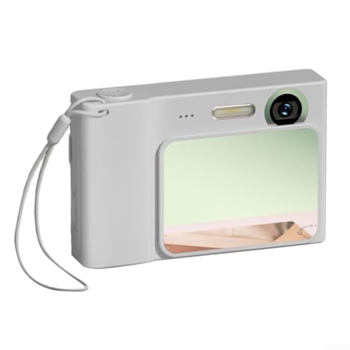 Zilimontt Cámara digital 4K de 48 MP para estudiantes, cámara digital compacta de 6 x 12 x 3 cm, alta resolución, interfaz fácil de usar, ideal para viajes y selfies (gris + 64G)