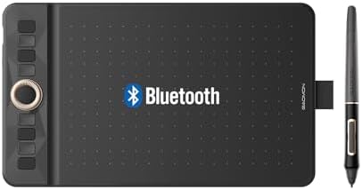 GAOMON WH851 Bluetooth Grafiktablett, 8 Tasten | 8x5 Zoll, 16384 Druckstufen, Drehrad Typ-C, Batterieloser Stift, Für Windows Android Mac, Tragbar, Grau