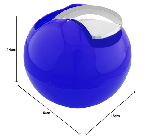 Image of SPREAD SPAIN Swiss Design Bowl Mini Plastic Dustbin 1 Liter / 14 cm (Blue)