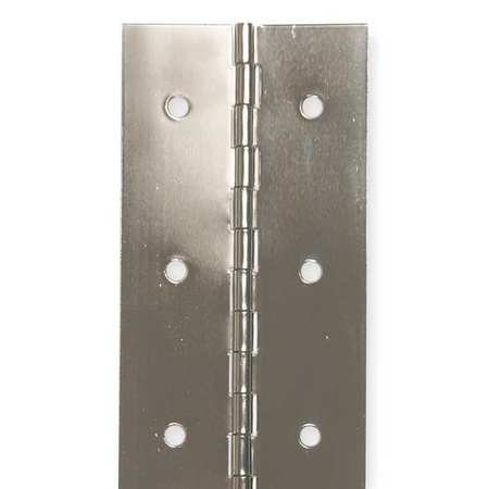 Continuous Hinge, Nickel, 6 ft L, 2-1/2 InW