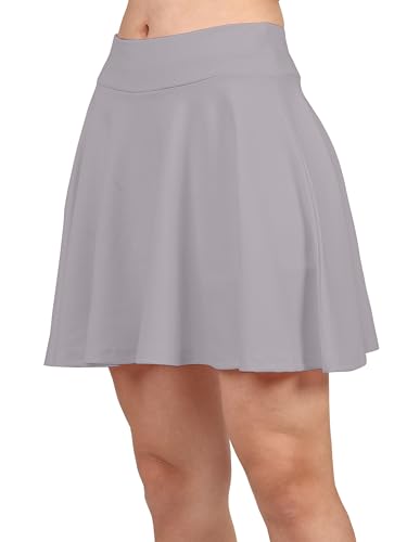 Image of Mehrang Spandex Women's Classic Stretchy All Time Trendy Skater Skirt with Attached Inner Shorts and Flared Inskirt