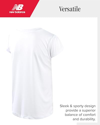 New Balance Active Girls Leggings Set - 2 Piece Short Sleeve Girls Shirts and Leggings Kids Yoga Athletic Workout Set (7-16)4