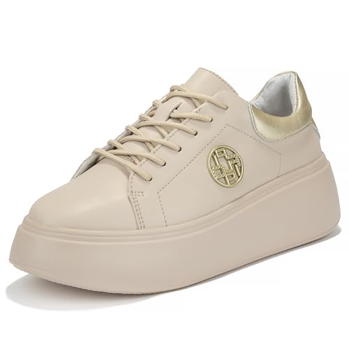 FILIPPO Plateau Sneaker Damen Leder – Schuhe Damen Sneaker Leder – Halbschuhe