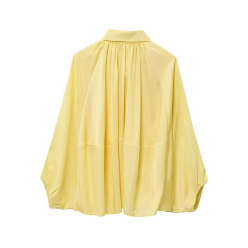 FindThy Women’s Puffed Bomber Jacket Trendy Lapel Collar Long Batwing Sleeve Front Zip Oversized Shirts2