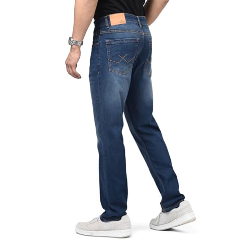 Image of WROGN Men's Stretch Denim Jeans | Straight Fit | Casual Style | Mid Rise