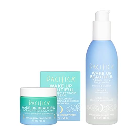 Pacifica Beauty | Wake Up Beautiful Dream Jelly Face Cleanser + Overnight Recovery Retinoid Face Cream | For Dry and Aging Skin | Gentle for Sensitive Skin | Hyaluronic Acid + Melatonin | Beauty Sleep