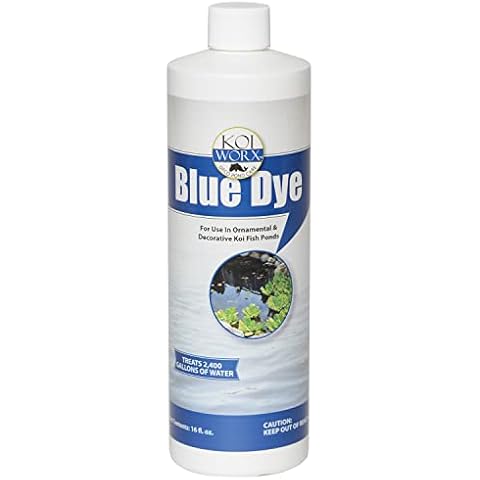 KoiWorx Blue Dye - Ornamental and Decorative Pond Dye, Water Features and Fountains, Safe for Koi - 16oz Cover