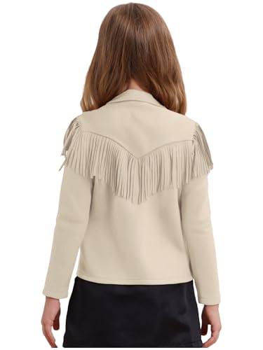 renvena Cowboy Cowgirl Fringe Shirt for Kids Western Long Sleeve Tassel Shirt Retro Casual Blouse Top4
