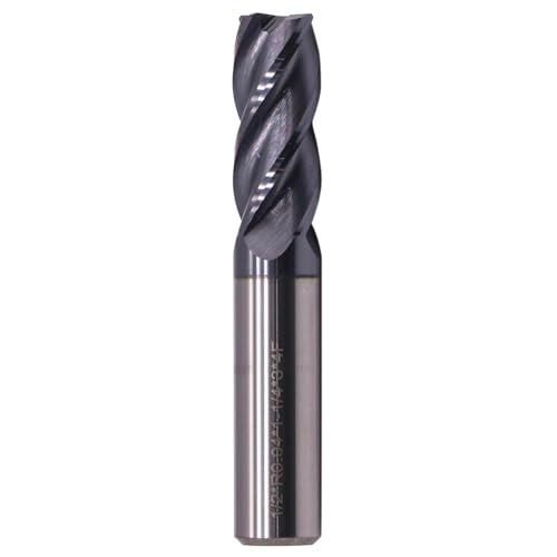Image of 1 /2 inch 4 Flute Solid Carbide End Mill, 0.04 inch Corner Radius, AlTiN Coated | 30 Degree Helix, 1 /2 inch Cutting Diameter, 1 /2 inch Shank Diameter, 1-1 /4 inch Length of Cut, 3 inch Overall Length
