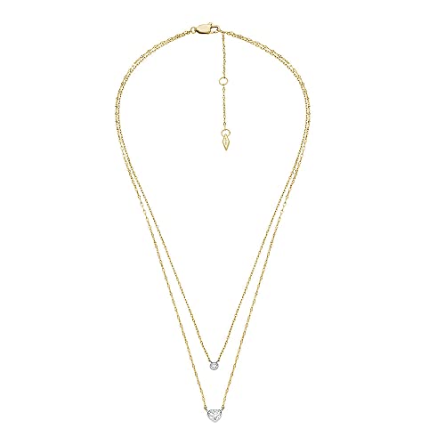 Fossil Sadie Damen-Edelstahl-Halskette mit Karabinerverschluss, Gold- und...