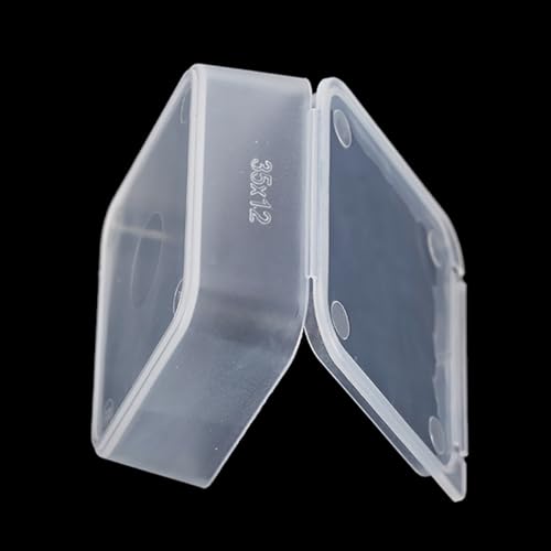 Image of 12 Pcs Square Bead Organizers with Lid (1.54 x 1.54 x 0.59 inch), Small Square Plastic Clear Beads Storage Containers Box for Beads, Small Items etc.