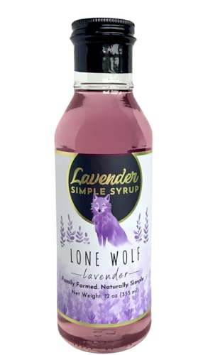 Lone Wolf Lavender Farm Lavender Syrup, Made with Lavender Grown on our Farm in Southeast Ohio, 12 Fluid Ounces, Glass Bottle