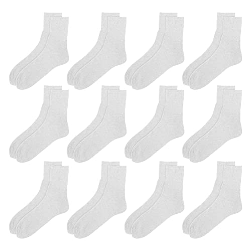 Meia Masculina Kit 12 Pares Cano Alto Sport Algodão Tamanho 38 a 43 (Branco)