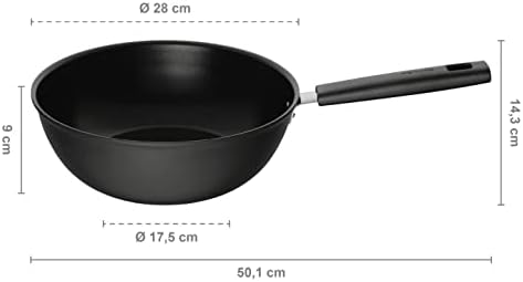 Fiskars Hard Face Wok 2 cm, do użytku na wszystkich rodzajach kuchenek, materiał: aluminium/tworzywo, kolor: czarny, 1052233