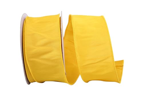 Reliant Ribbon 92975W-362-40H Dupioni Supreme Wired Edge Ribbon, 2-1/2 Inch X 20 Yards, Golden Yellow by Reliant Ribbon - Used condition - US$31.32