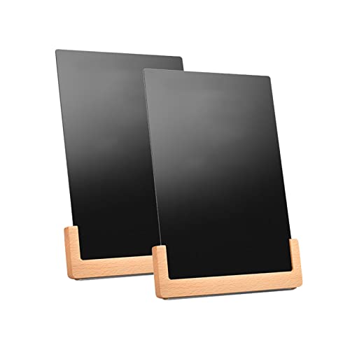MAXHID 2 Pack Desktop Chalkboard Magnetic Small Chalkboard Sign with Wood Base,Erasable Message Board Menu Display Board for Bar Counter (Size : 28X36cm)