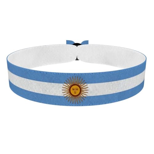 Druck-Palast Bracelet Drapeau Argentine - Accessoire en satin imperméable et résistant - Bijou unisexe pour la Coupe du Monde et événements sportifs - Idées cadeaux pour passionnés de football
