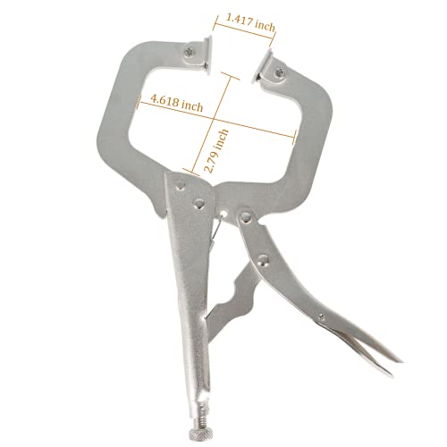 Kimllier 6Pcs C-Clamp 11 Inch Heavy-Duty Locking Pliers Swivel Pads Alloy Steel Heavy Duty C-Type Locking Plier Table And Tool Vise Grip #TOP2