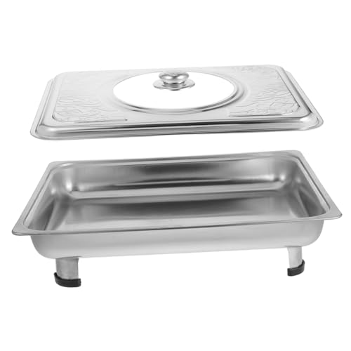 Plateau de service rectangulaire avec couvercle en acier inoxydable pour buffet