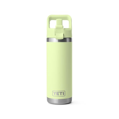 Image of YETI Rambler 18 oz Bottle, Vacuum Insulated, Stainless Steel with Color Matching Straw Cap, Grasshopper