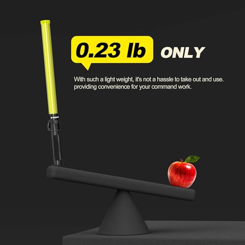 Image of E-riding 4 Pack Traffic Wand, 21 Inch Traffic Control Wand with 3 Flashing Modes & Side Clip, LED Safety Baton for Traffic Control, Parking, Aircraft, Car Directing (Yellow)