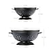 Metal Colander Set of 2, Strainer Basket with Handles perfect for Spaghetti, Pasta, Berry, Vegetable, Fruit, Solid Base Powder Coated Self-draining Kitchen Colander Bowel, 3.5 & 5 Qt, Matte Black