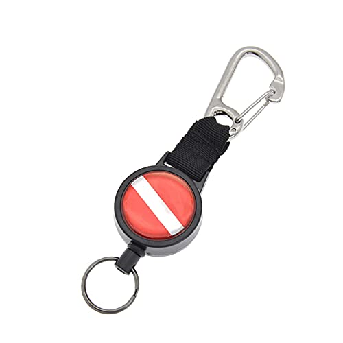 Zhongdawei Llavero Extensible, Buzos Cordón de Bloqueo retráctil Buceo Cable de Acero Inoxidable Cuerda telescópica, Buceo Reef Hook Cordón Seguridad Herramienta de Emergencia Cover