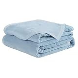 Soft Blanket Warm Fuzzy Microplush Lightweight Thermal Fleece Blankets for Couch Bed Sofa,California King102X108Inch,Washed Blue
