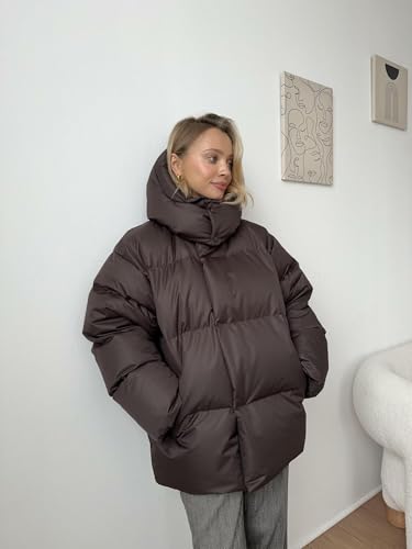 Women's Y2K Vintage Oversized Padded Jacket Harajuku Puffer Quilted Hooded Coat Aesthetics Long Sleeve Stand Collar Top4