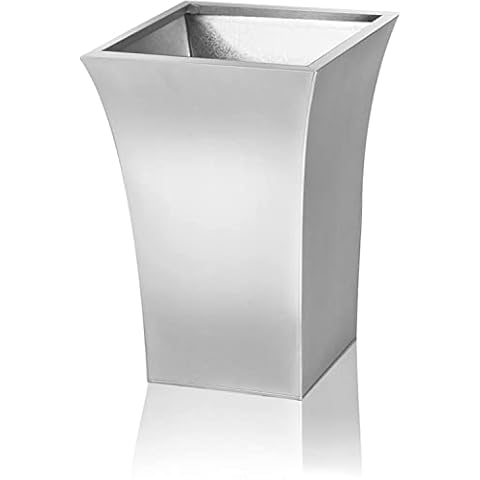 Primrose Zinc Galvanised Silver Flared Square Planter Pot 56cm x 41cm Cover