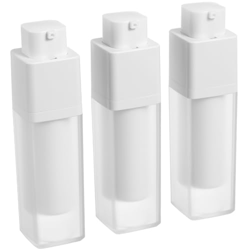 Mikinona 3piezas Botellas Cosmeticas Plásticas Frasco Sin Aire Bote para Serum Viaje Cuidado Suministros