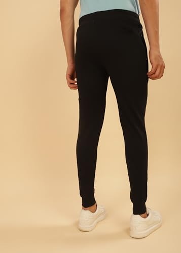 Image of Force NXT Men's Super Combed Cotton Rich French Terry Fabric Solid Joggers | Active Joggers for Men | Comfortable Waistband with Zipper Pocket for Daily Workout