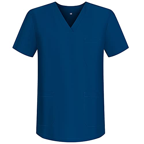 MISEMIYA - Unisex-Schrubb-Set - Medizinische Uniform mit Oberteil und Hose ref.6801-6802 - Large, Marineblau 68