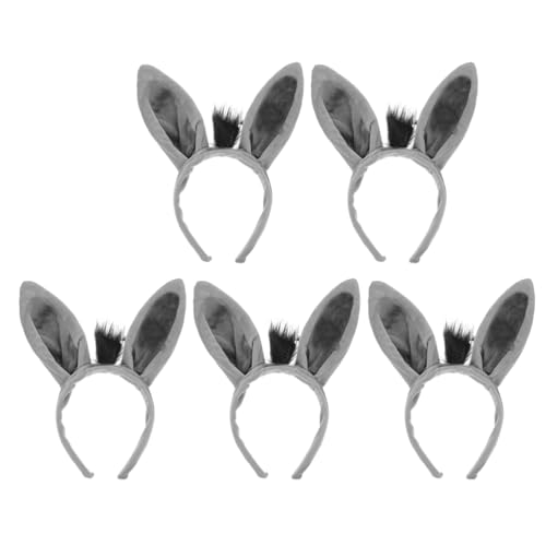 Gadpiparty 5pcs Donkey Ears Donkey Headband Ears for Costume Accessories Birthday Party Halloween Cosplay Farm Animal Headwear