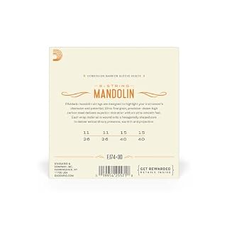 D’Addario EJ74-3D Cordes pour Mandoline - Les Beatles, Paul McCartney, John Lennon, RIngo Starr, George Harrison D'Addario EJ74-3D Cordes pour Mandoline – Image 3