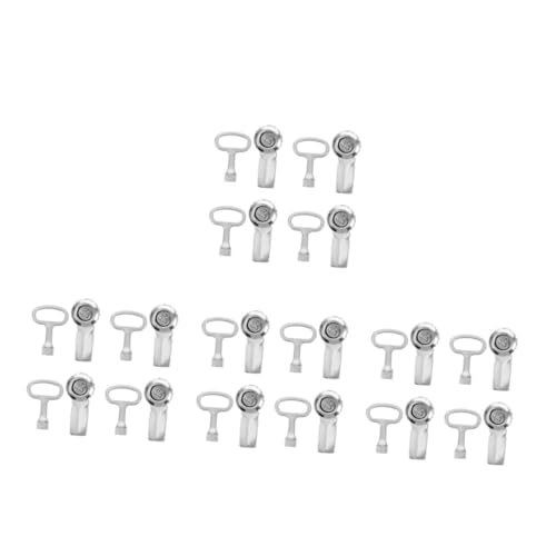 Juego de 4 cerraduras de metal plateado para basura, cubos de basura y contenedores de reciclaje, accesorios para cubos de basura al aire libre, con llave de utilidad, cerradura de caja de basura para