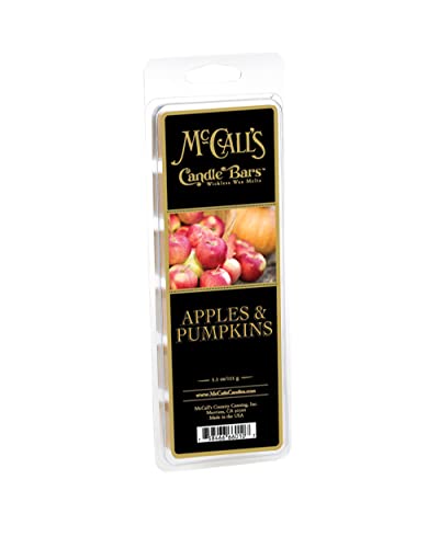 Image of McCall's Candles | Apples & Pumpkins | Scented Wax Melt | Crisp Apple, Harvest Pumpkin, Warm Spices & Cedarwood | 6-Piece Break-Apart Bar | 12-24 Hours Per Wedge | Poured in the USA | 5.5 oz