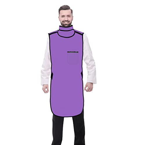Image of 0.5mmPb Lead Apron with Thyroid Shield Collar - Xray Apron Lead Apron for X-Rays(Purple)