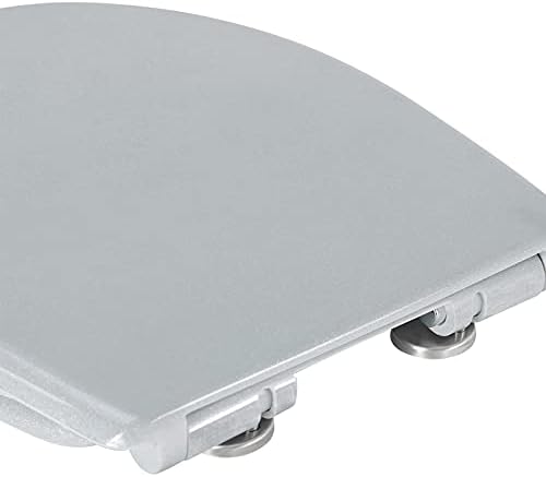 WOLTU Soft Close Toilet Seat,Premium Toilet Seat Quick Release,Anti-Bacterial Loo Seat Top Fixed and Bottom Fixed, Duroplast,O Shape,Sparkle Grey