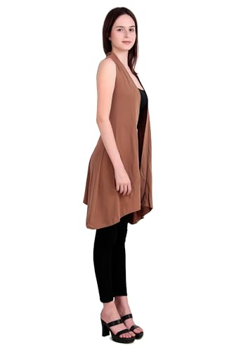 Image of NIMBLE Women's Open Front Sleeveless Cotton Long Shrugs | Modern Fashionable Cardigan for Casual & Formal Wear | Comfortable & Stylish Outerwear For Party