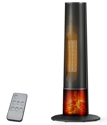 22% off - Oylus Space Heater for Indoor Use - 25' Tower Portable Heater with 3D Flame, Remote, Adjustable...