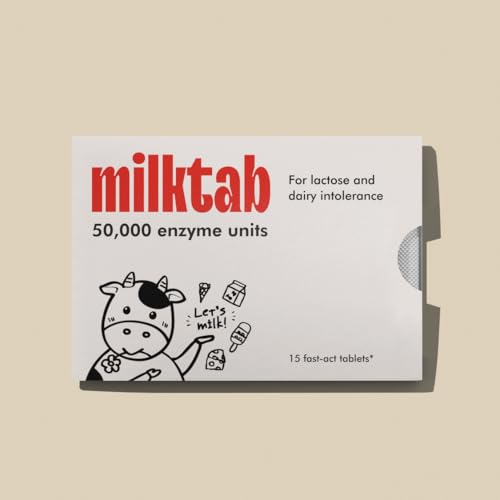 milktab - Superpowered Lactase Pills - Fast-Act Lactase Tablets for Dairy and Lactose Intolerance - Lactase Enzyme Supplement (15)