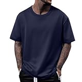 Rebajas Hoy Oferta Flash de Verano Tshirt Hombre Manga Corta Trabajo Lisas Deporte Deportiva Deportivas Camisetas Azul Marino Vintage Camiseta Marca Camisas Hombre Manga Corta Azul Marino L